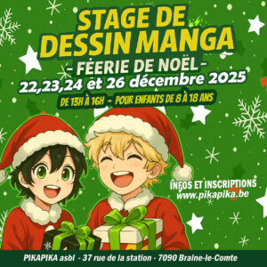 Stage - Dessin manga Noël </br>22 au 26 décembre de 13h à 16h